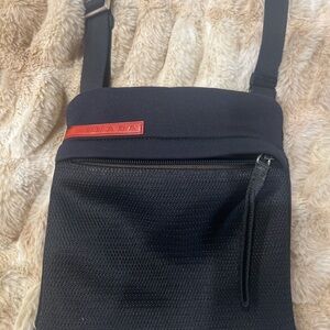 Prada Black and Red Messenger Bag neoprene sport crossbody travel